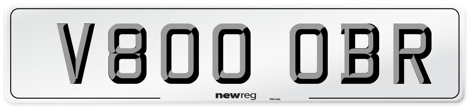 V800 OBR Number Plate from New Reg